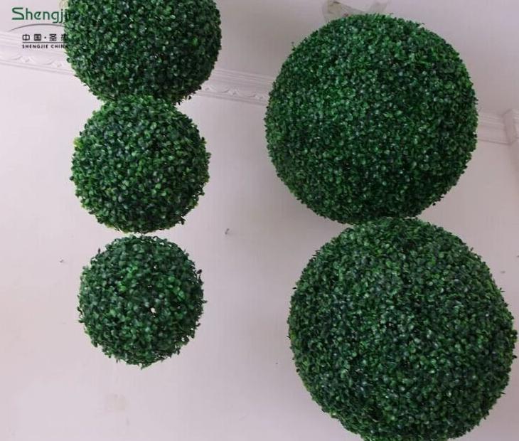 artificial green ball,plastic fake grass ball for sale SJGJY002