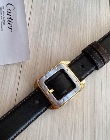 CARTIER BELT DOUBLE C TANK AMÉRICAINE BELT MEN REAL LEATHER CARTIER STRAP TORTUE 16