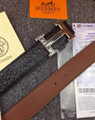 Hermès Togo calfskin leather        belt fashion H buckle man        strap 17