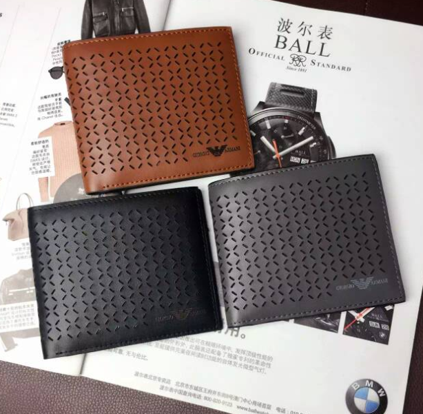 Armani wallet real leather purse man zipper burse hot sale notecase wtih box 