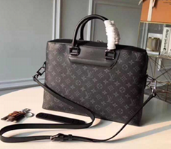 Monogram     uffle leather man briefcase     essenger bag travling backpack 