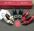 Rogervivier shoes lady court fashion pump suede leather flat sandal ruby slipper