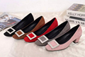 Rogervivier shoes lady court fashion pump suede leather flat sandal ruby slipper