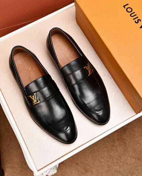 LV leather shoes men loafers fashion footwear lv dress shoes with lv ...