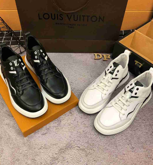 Louis Vuitton Lv Line Sneakers Virgil Abloh Leather White Blue 8 5
