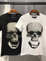 PHILIPP PLEIN Washed T-shirt Logo Cotton polo PP tshirt Skeleton man tops 