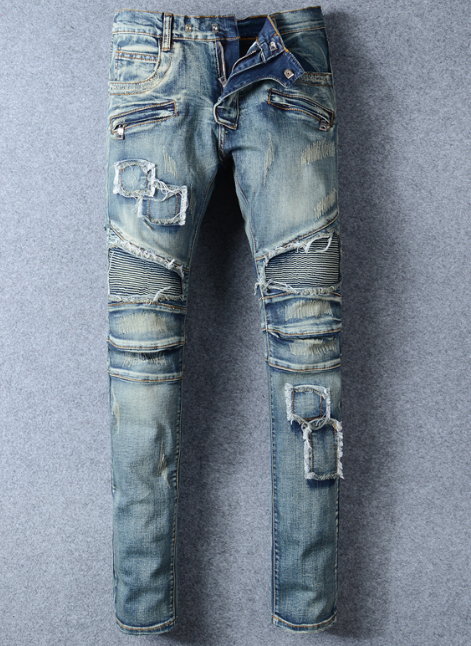 Balmain jeans man long pant wash skinny jean pants fashion balmain trouses  5