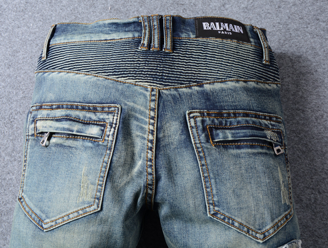 Balmain jeans man long pant wash skinny jean pants fashion balmain trouses  8
