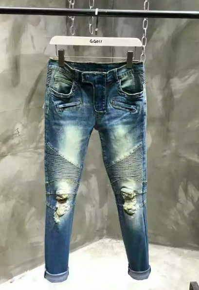 Balmain jeans man long pant wash skinny jean pants fashion balmain trouses  11