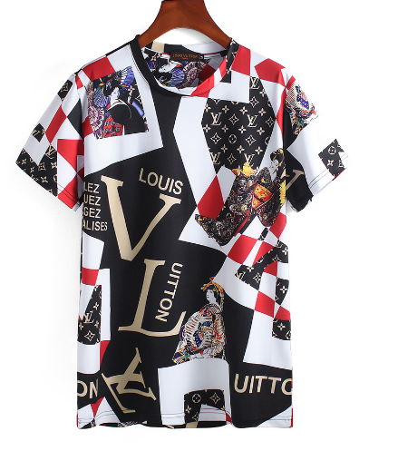 LV tshirt monogram man Cotton t-shirt louis vuitton LV short sleeve ...