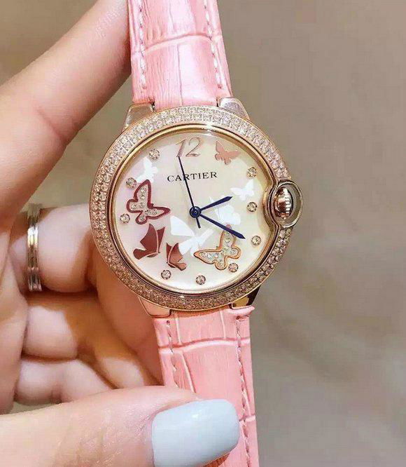 Cartier watch diamond lady fashion quartz wristwatch swiss movement stem-winder 3