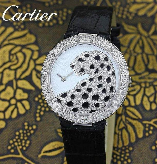 Cartier watch diamond lady fashion quartz wristwatch swiss movement stem-winder 14