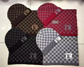 LV scarf man wool hat warm Knitted neckerchief LV muffler cap set