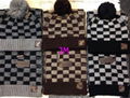 LV scarf man wool hat warm Knitted neckerchief LV muffler cap set