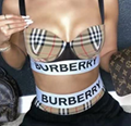 Burberry logo tape vintage check bikini briefs top burberry swimsuit triangle