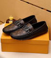 LV GRENELLE RICHELIEUS LANCE UPS LV LOAFERS MAN BUCKLE SHOES LV MOCCASINS