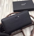 Mont blanc wallet real leather purse man zipper burse notecase gift box  13
