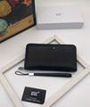 Mont blanc wallet real leather purse man zipper burse notecase gift box  14