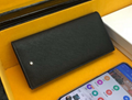 Mont blanc wallet real leather purse man zipper burse notecase gift box  16