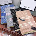 Gucci scarf signature neckerchief gucci muffler GG knitted wool shawl silk scarf