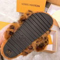 LV MULES Pool Pillow Comfort mink fur monogram LV SLIPPER WARM winter