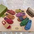 Gucci slide women's sandals with interlocking G platform ebony gg canvas 