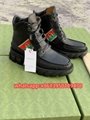 Gucci ankle boots with interlocking G leather women s boots with sylvie web 