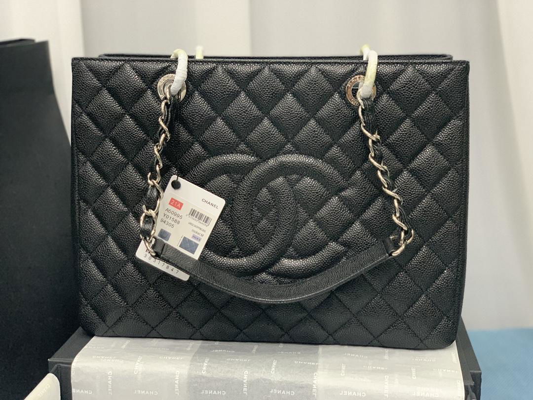 Chaneltote handbag coco handle lambskin original caviar leather tote bag 