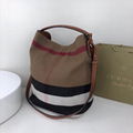 Burberry tote handbag classic vintage check leather note crossbody bag 