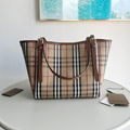 Burberry tote handbag classic vintage check leather note crossbody bag 