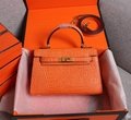        kelly bag mini Hermès kelly handbag crocodile calfskin leather bag 25cm  13
