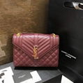 YSL ENVELOPE MEDIUM CHAIN BAG IN MIX MATELASSÉ GRAIN DE POUDRE EMBOSSED LEATHER 