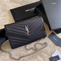 YSL ENVELOPE MEDIUM CHAIN BAG IN MIX MATELASSÉ GRAIN DE POUDRE EMBOSSED LEATHER 