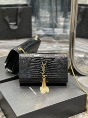 KATE BAG KATE SMALL CHAIN BAG WITH TASSEL IN GRAIN DE POUDRE LEATHER