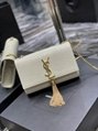 YSL KATE BAG KATE SMALL CHAIN BAG WITH TASSEL IN GRAIN DE POUDRE LEATHER