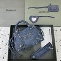 Balenciage bag Le Cagole Mini Bag blue BB bleached denim balenciage chain bag 6