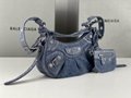 Balenciage bag Le Cagole Mini Bag blue BB bleached denim balenciage chain bag 12