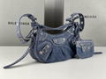 Balenciage bag Le Cagole Mini Bag blue BB bleached denim balenciage chain bag