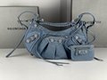 Balenciage bag Le Cagole Mini Bag blue BB bleached denim balenciage chain bag 17