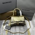 Balenciage handbag Hourglass suede calfskin with rhinestones NEO classic handbag