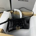 Balenciage handbag Hourglass suede calfskin with rhinestones NEO classic handbag 13