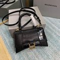 Balenciage handbag Hourglass suede calfskin with rhinestones NEO classic handbag 20