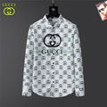 Gucci apparel men long cotton boxy shirt classic signature gucci shirt 