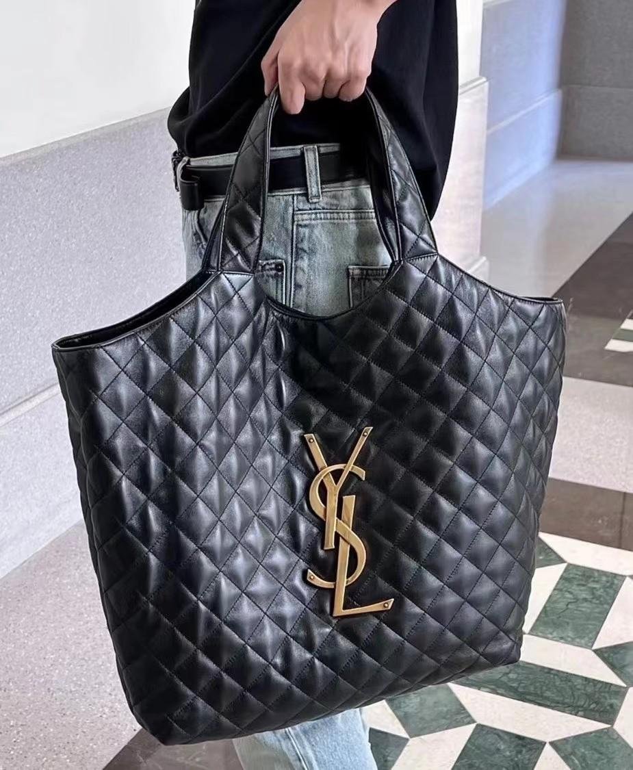 YSL Icare Maxi Shopping Bag Lambskin  Large Capacity tote shoulder Bag purse