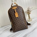 LV backpack Blurry Monogram knapsack genuine leather travllling bag M46237