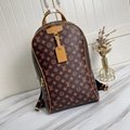 LV backpack Blurry Monogram knapsack genuine leather travllling bag M46237