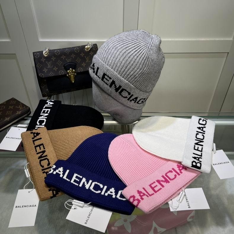 balenciage knitted beanie thermal knit hat Wool caps Knitted hats knitting caps  4