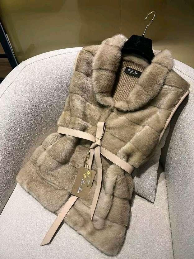 Top quality Loro Piana jacket 100% cashmere sweater downjacket mink coat suit 4