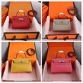 Hermes Mini Kelly handbag purse tote handle bag crocodile leather 