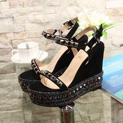                     pumps wedding shoes lady wedge sandal red bottom spikes CL  